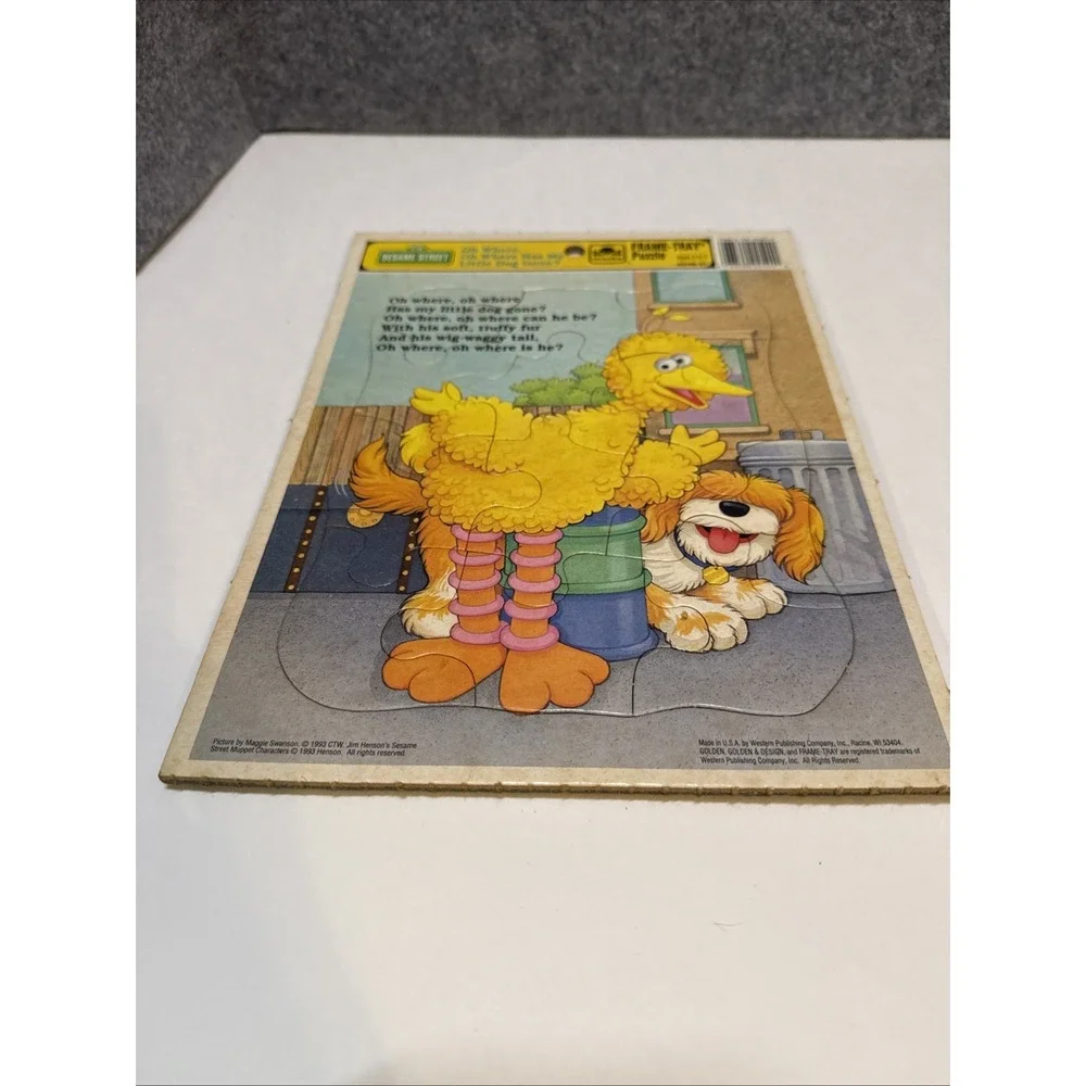 Vintage 1993 Sesame Street Puzzles Lot Of 2 Cookie Monster & Big Bird